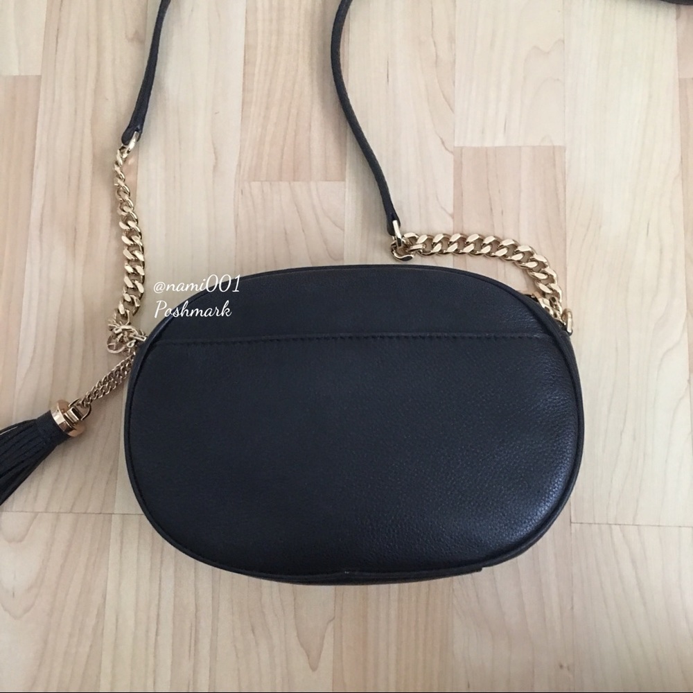 Michael Kors Black Leather Crossbody Handbag Purse - Picture 2 of 7